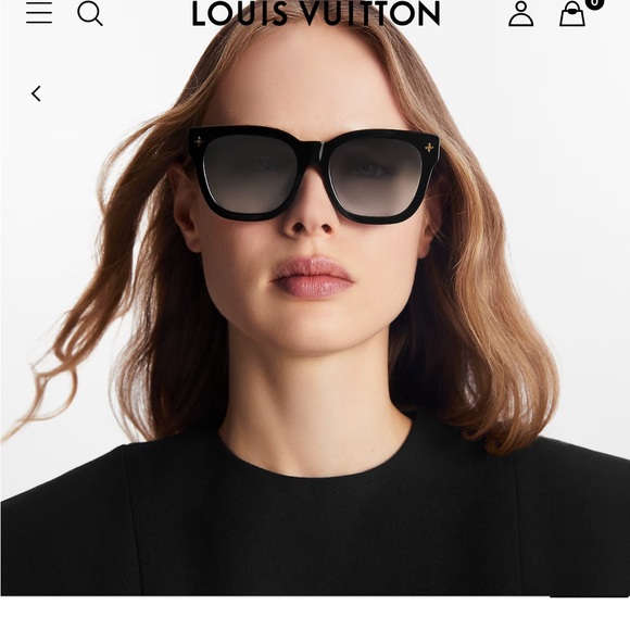 Louis Vuitton- My Monogram Square sunglasses Z1523E- worn once black/gold - Picture 12 of 13